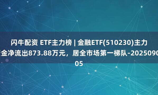 闪牛配资 ETF主力榜 | 金融ETF(510230)主力资金净流出873.88万元，居全市场第一梯队-20250905