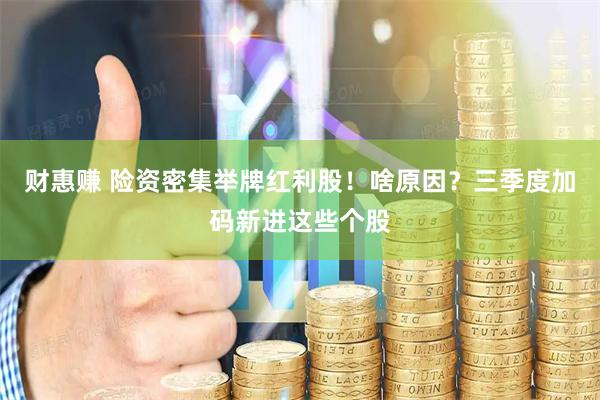 财惠赚 险资密集举牌红利股！啥原因？三季度加码新进这些个股